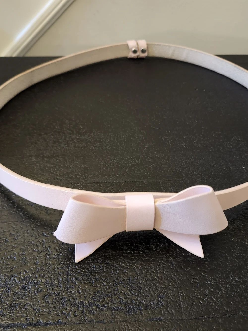 Alannah Hill Blush Pink Genuine Leather Bow Belt Adjustable 18